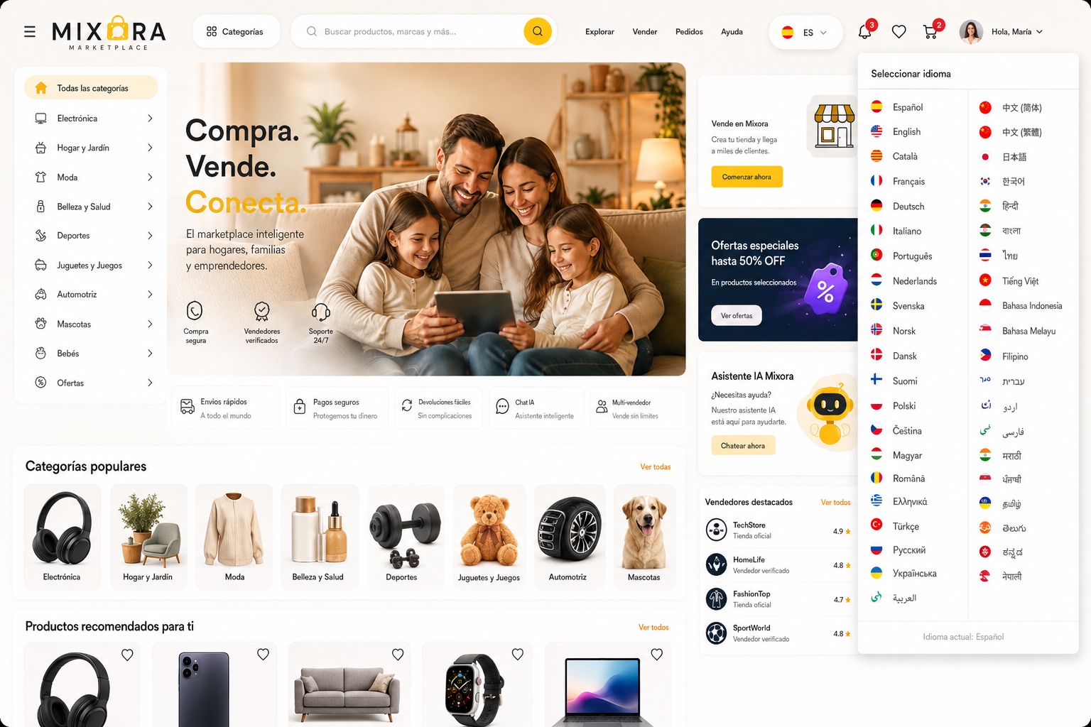 MIXORA marketplace interface